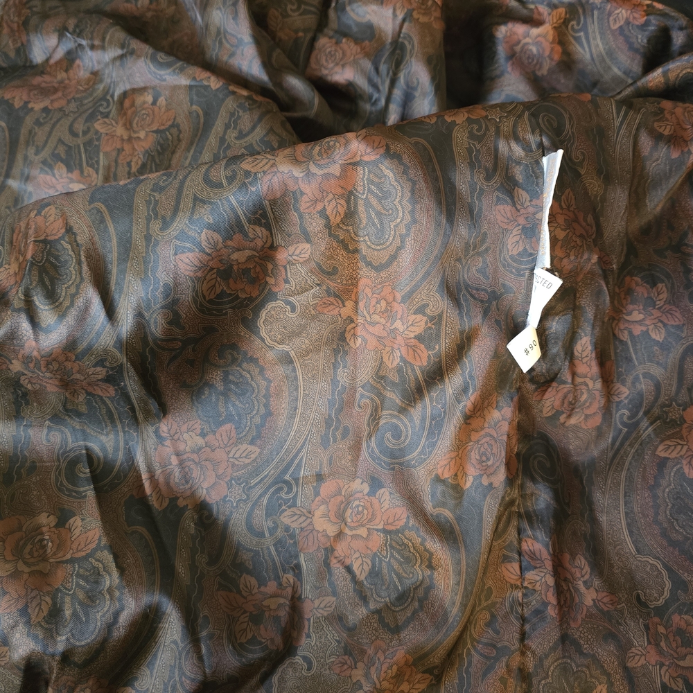 Vintage 90s Black Leather Coat Floral Buttons Shoulder Pad Baddie Jacket Blazer - Picture 9 of 10